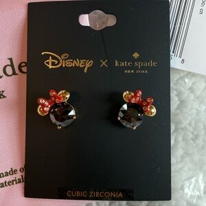 Kate Spade Disney Minnie Mouse earrings black cubic zirconia
